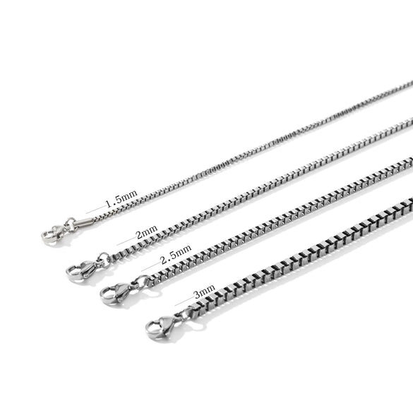 Stainless Steel Square Box Chain 18K Bracelet Electroplated Geometric Style For Men And Women