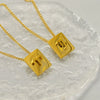 Stainless Steel Square 12 Constellation Three Dimensional Electroplated Unisex Necklace