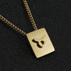 Stainless Steel Square 12 Constellation Three Dimensional Electroplated Unisex Necklace