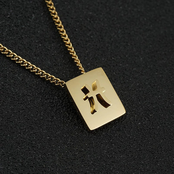 Stainless Steel Square 12 Constellation Three Dimensional Electroplated Unisex Necklace