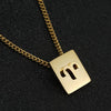 Stainless Steel Square 12 Constellation Three Dimensional Electroplated Unisex Necklace
