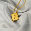 Stainless Steel Square 12 Constellation Three Dimensional Electroplated Unisex Necklace