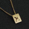 Stainless Steel Square 12 Constellation Three Dimensional Electroplated Unisex Necklace