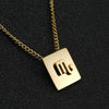 Stainless Steel Square 12 Constellation Three Dimensional Electroplated Unisex Necklace