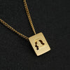 Stainless Steel Square 12 Constellation Three Dimensional Electroplated Unisex Necklace