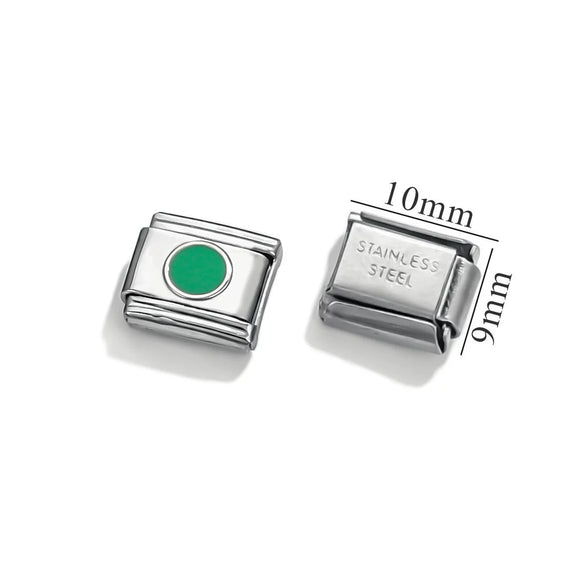 Stainless Steel Square Dot Enamel Elastic Diy Bracelet With Electroplating Fashion Geometric Style