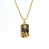 Stainless Steel Square Drop Tarot Necklace With Star Sun Pendant Fashion Vintage Clavicle Chain Geometric Style Electroplated