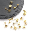 Stainless Steel Square Ear Stud Jewelry Accessories Titanium Steel Electroplated 18K Gold Plated Geometric Diy Ear Stud Piece