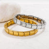 Stainless Steel Square Elastic Stitching Fashion Geometric Electroplated Unisex Bracelet