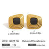 Stainless Steel Square Electroplated Earrings