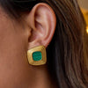 Stainless Steel Square Electroplated Earrings
