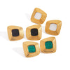 Stainless Steel Square Electroplated Earrings