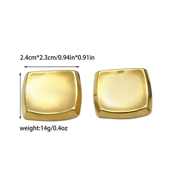 Stainless Steel Square Electroplated Women's Light Luxury Retro Fashion Geometric Ear Jewelry