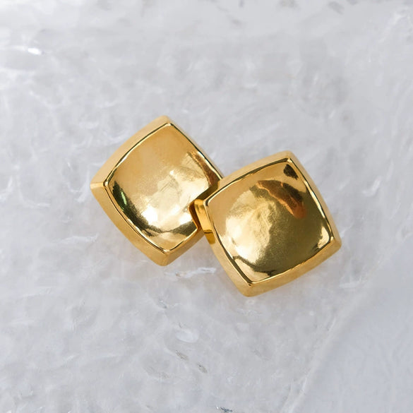 Stainless Steel Square Electroplated Women's Light Luxury Retro Fashion Geometric Ear Jewelry