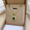 Stainless Steel Square Emerald Fashion Light Luxury Elegant Gorgeous Diamond Unisex Allmatch Clavicle Chain With Animal Zodiac Pattern