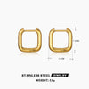 Stainless Steel Square Geometric Electroplated Women's Earrings