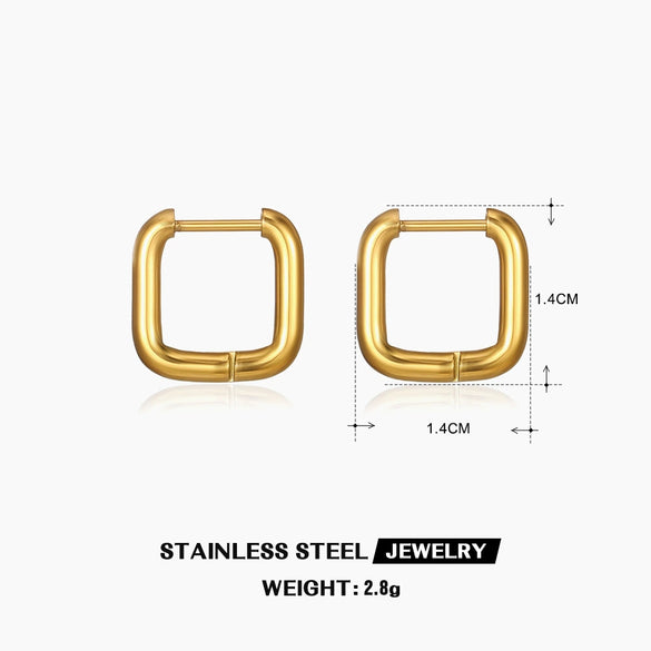 Stainless Steel Square Geometric Electroplated Women's Earrings