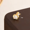 Stainless Steel Square Geometric Heart Shape Flower Electroplated Women's Earrings For Cartilage Piercing