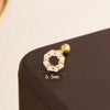 Stainless Steel Square Geometric Heart Shape Flower Electroplated Women's Earrings For Cartilage Piercing