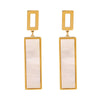 Stainless Steel Square Geometric Pendant Earrings With 18K Gold Electroplating Quiet Design Sense Fashion Versatile Do Not Fade