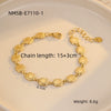 Stainless Steel Square Hammered Gold Electroplated Women's Bracelet