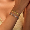 Stainless Steel Square Hammered Gold Electroplated Women's Bracelet
