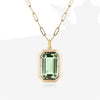 Stainless Steel Square Heart Zircon Pendant Paper Clip Chain For Women Geometric Style With Color Retention Electroplating And Diamond Treatment