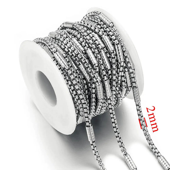 Stainless Steel Square Hiphop Style Totem Pattern Electroplated Diy Jewelry Chain Making Supplies For Necklace And Bracelet