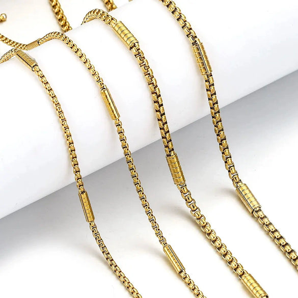 Stainless Steel Square Hiphop Style Totem Pattern Electroplated Diy Jewelry Chain Making Supplies For Necklace And Bracelet