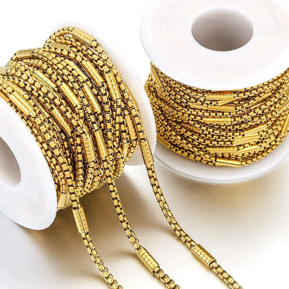 Stainless Steel Square Hiphop Style Totem Pattern Electroplated Diy Jewelry Chain Making Supplies For Necklace And Bracelet