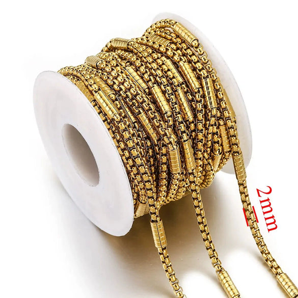 Stainless Steel Square Hiphop Style Totem Pattern Electroplated Diy Jewelry Chain Making Supplies For Necklace And Bracelet