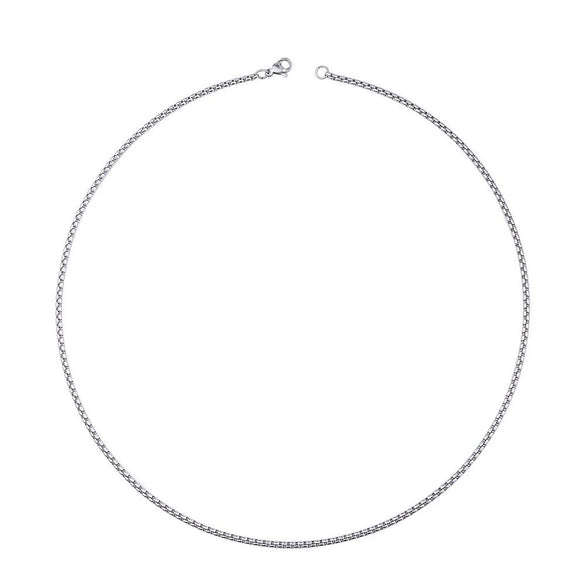 Stainless Steel Square Pearl Chain Necklace Hip Hop Jewelry Electroplated Geometry Style