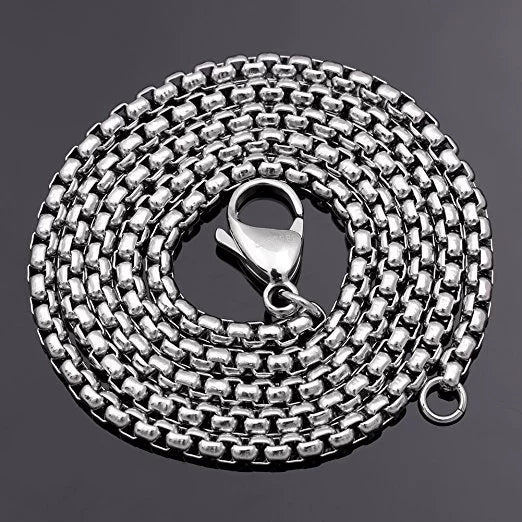 Stainless Steel Square Pearl Keel Chain Necklace Electroplated Gold Black Unisex Jewelry