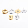Stainless Steel Square Pendant With Peace Symbol Disc Compass Star Moon Hollow Design Electroplated