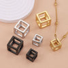 Stainless Steel Square Rubik's Cube Pendant Necklace Electroplated Jewelry Accessories