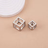 Stainless Steel Square Rubik's Cube Pendant Necklace Electroplated Jewelry Accessories
