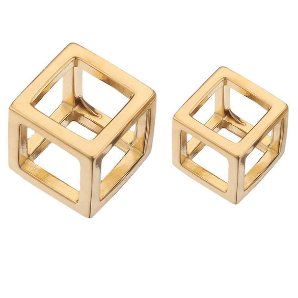 Stainless Steel Square Rubik's Cube Pendant Necklace Electroplated Jewelry Accessories