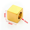Stainless Steel Square Through Hole Beads Hiphop Geometric Electroplated Jewelry Accessories