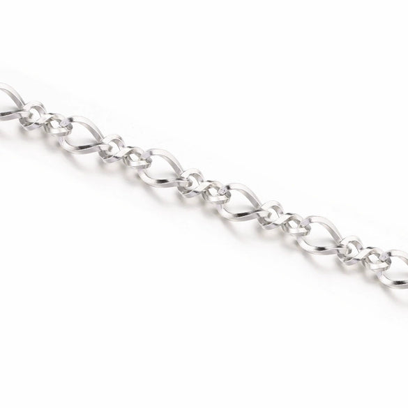 Stainless Steel Square Twisted 8 Word Twist Chain Personality Punk Necklace Bracelet Brightening Electrolysis