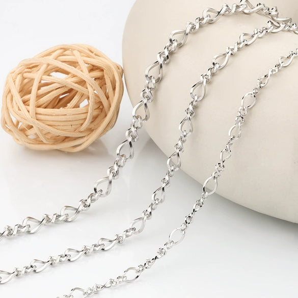 Stainless Steel Square Twisted 8 Word Twist Chain Personality Punk Necklace Bracelet Brightening Electrolysis