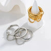 Stainless Steel Stacking Men's Rings Ins Punk Style Geometric Electroplated