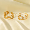 Stainless Steel Stacking Rings Ins Style Geometric Heart Shape Electroplating Women's Hand Accessories