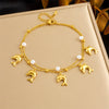 Stainless Steel Stacking Style Women's Anklet With Shell Starfish Tropical Fish Pendant And Animal Zodiac Pattern