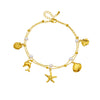 Stainless Steel Stacking Style Women's Anklet With Shell Starfish Tropical Fish Pendant And Animal Zodiac Pattern