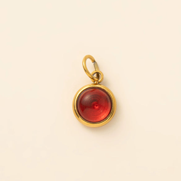 Stainless Steel Star And Drop Shape Pendant Necklace With Vacuum Electroplated 18K Gold Color And Zirconium Birthstone
