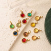 Stainless Steel Star And Drop Shape Pendant Necklace With Vacuum Electroplated 18K Gold Color And Zirconium Birthstone
