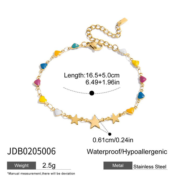 Stainless Steel Star Bracelet Set For Women Electroplated Hand Jewelry