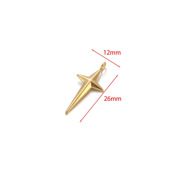 Stainless Steel Star Cross Shape Pendant Jewelry Accessories With Oil Pressure And Electroplating