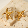 Stainless Steel Star Geometric Style Electroplated Earrings
