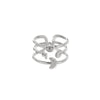 Stainless Steel Star Moon Geometric Constellation Electroplated Open Ring